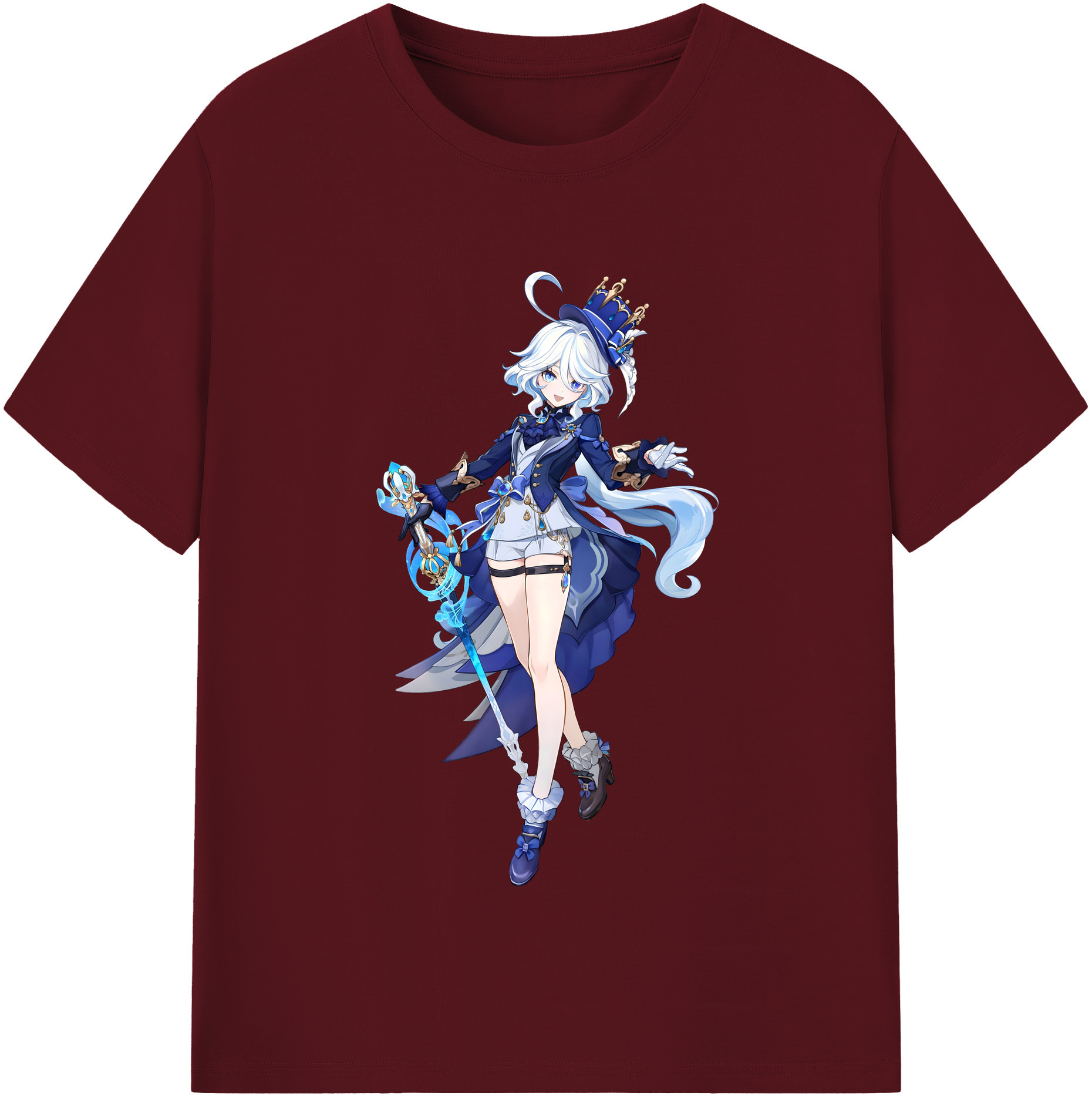 げんし神 フリーナ genshin Furina 綿100％半袖Tシャツ（フロントプリント）